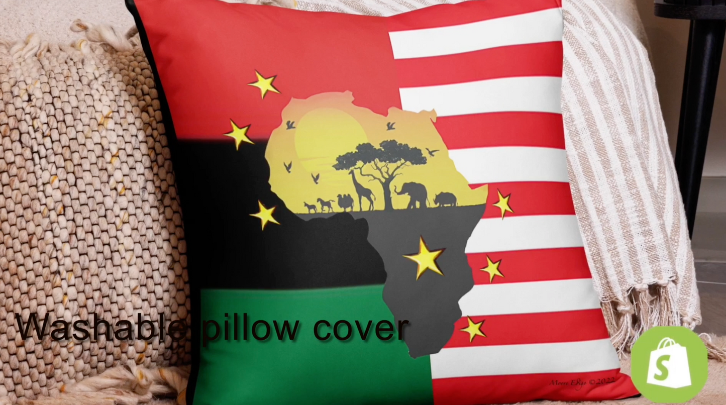 African American Unity Flag Accent Pillow