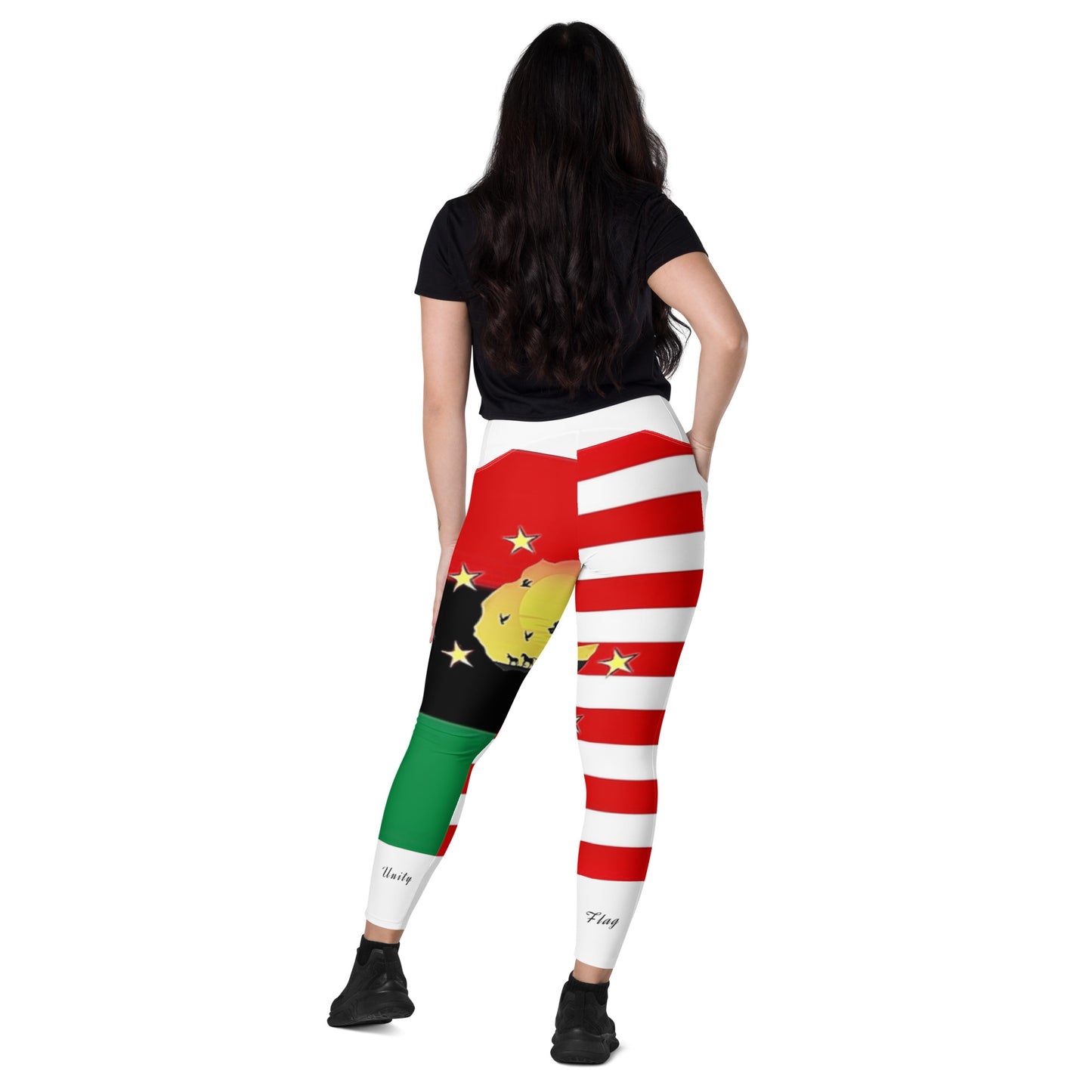 African American Unity Flag Leggings w/Pockets