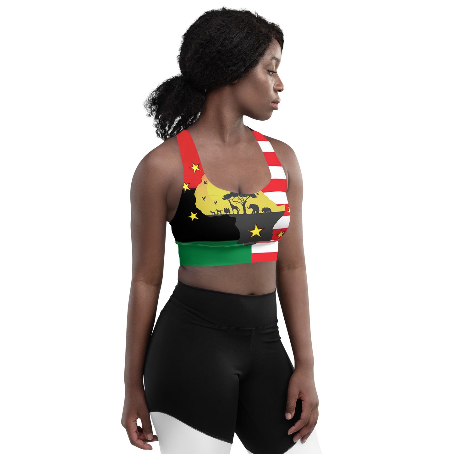 African American Unity Flag Sports Bra