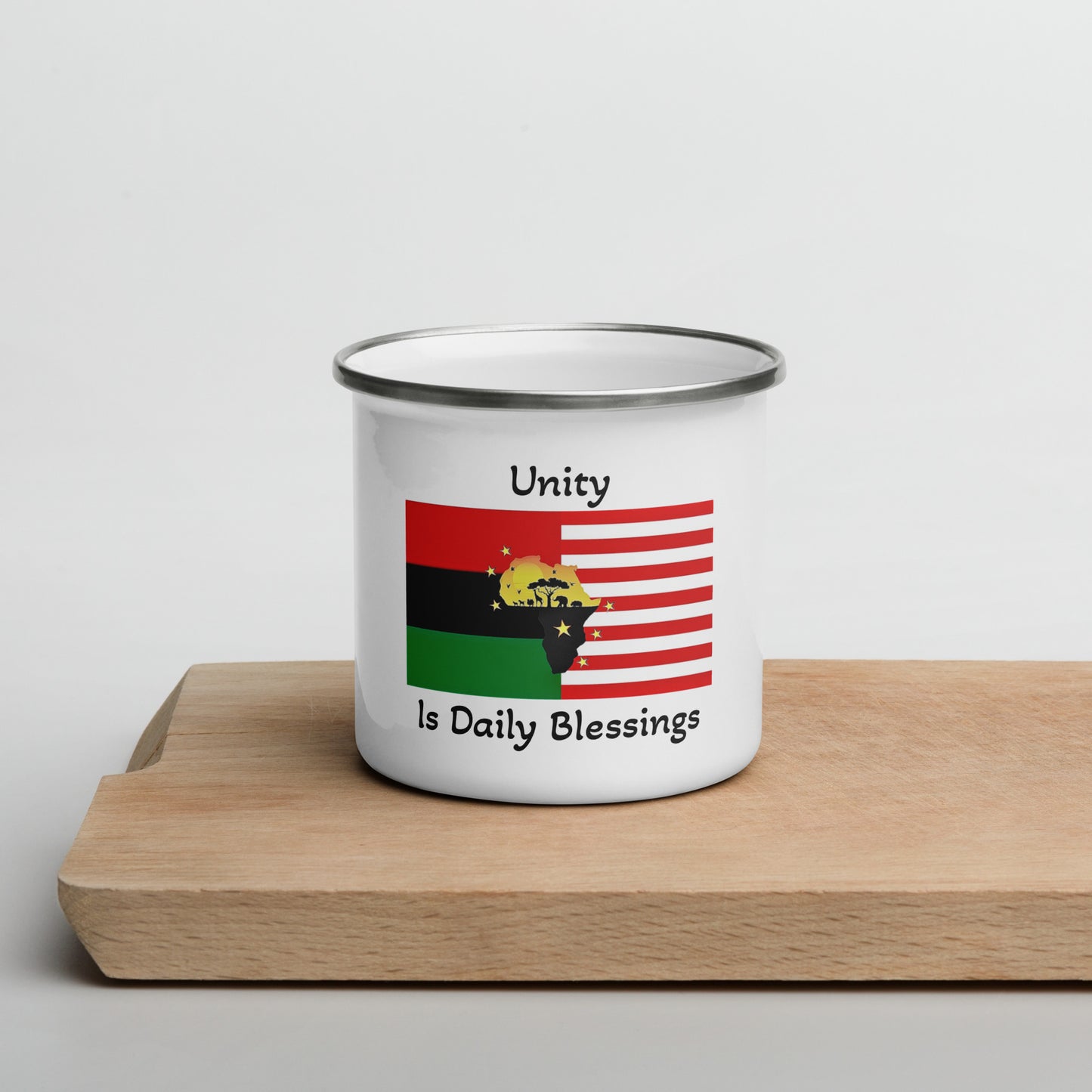 African American Unity Flag Enamel Mug