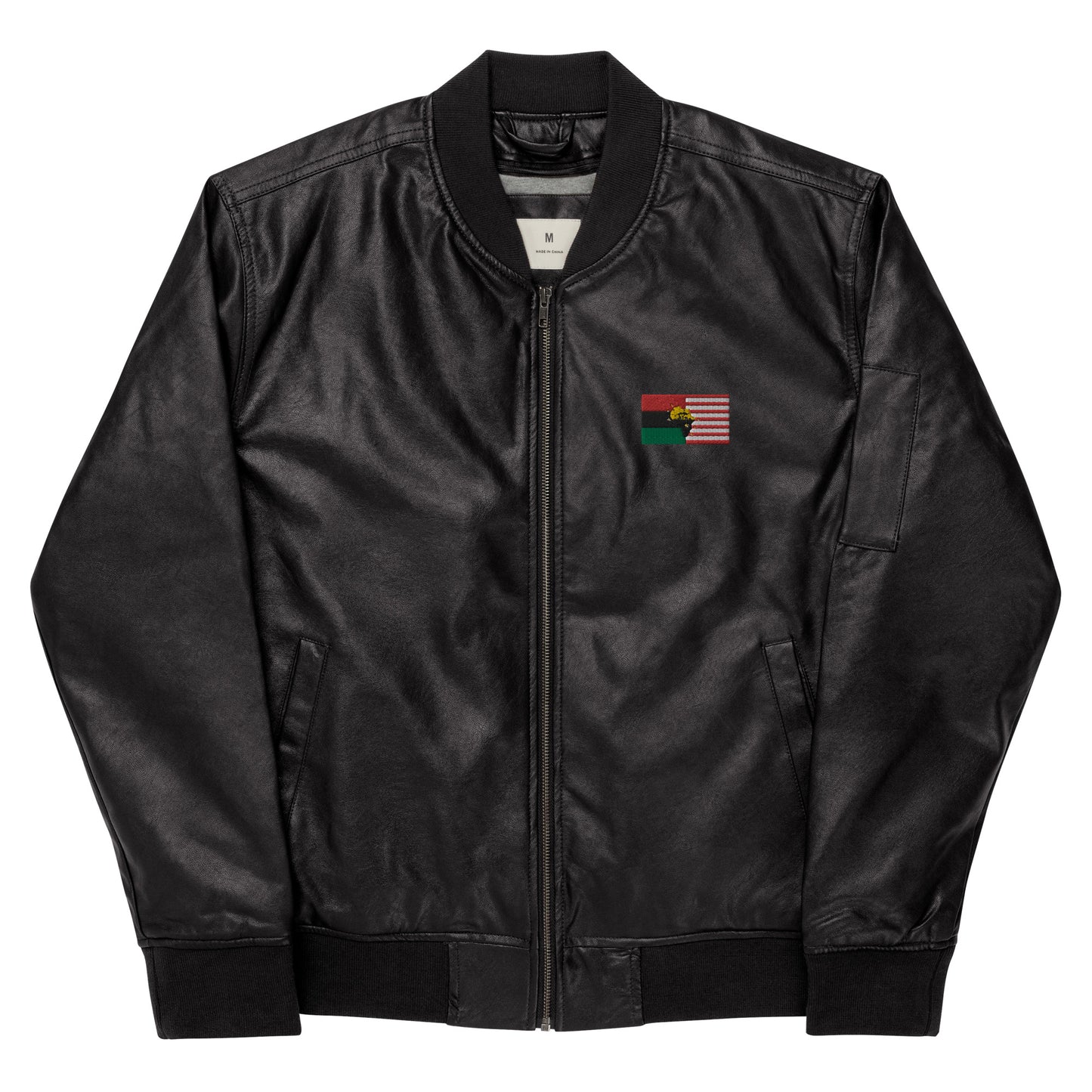 African American Unity Flag Leather Jacket