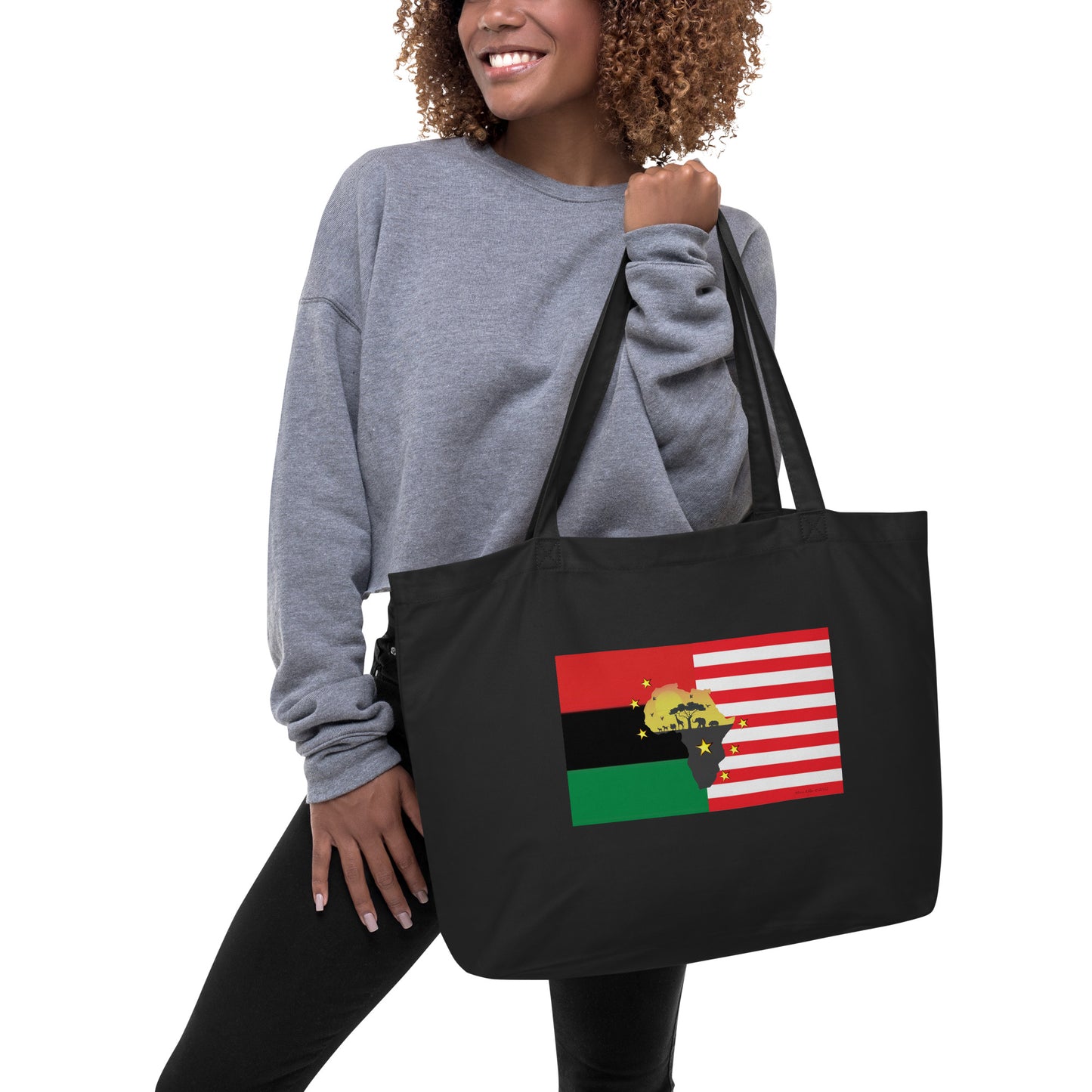 African American Unity Flag Tote Bag - Lg