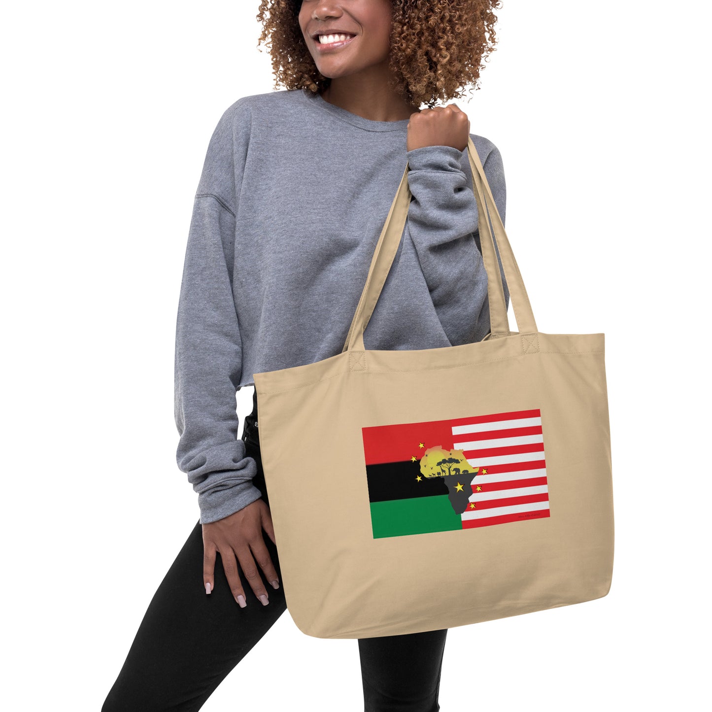 African American Unity Flag Tote Bag - Lg