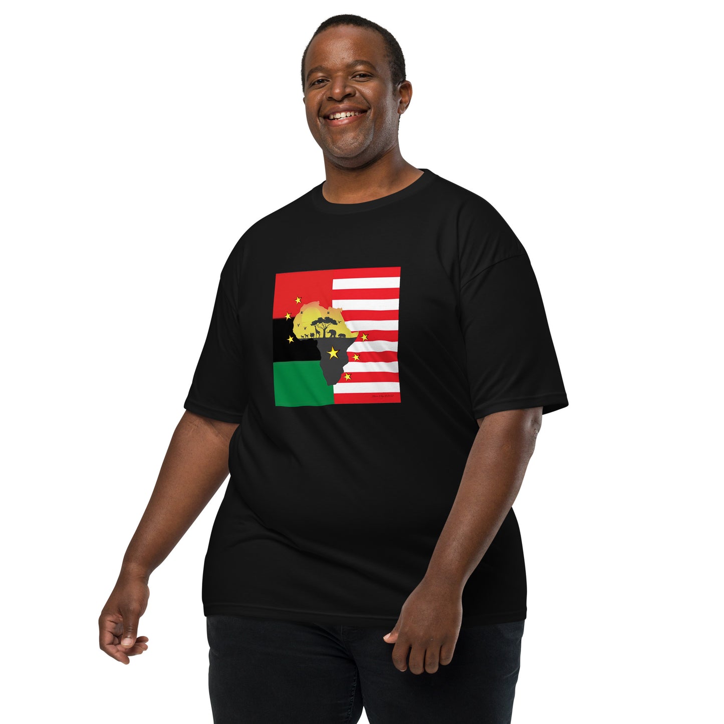 African American Unity Flag Heavyweight Tee - Men