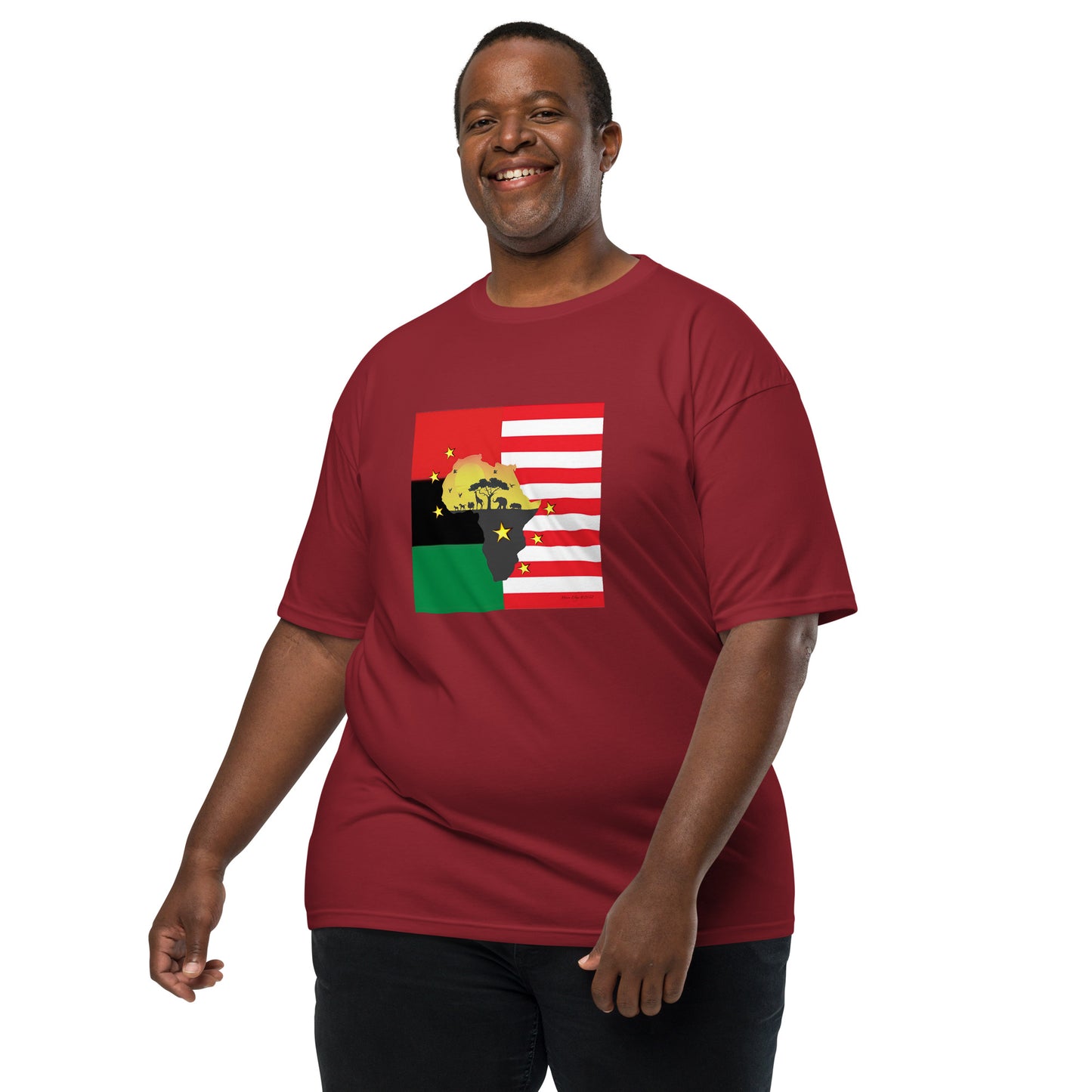 African American Unity Flag Heavyweight Tee - Men