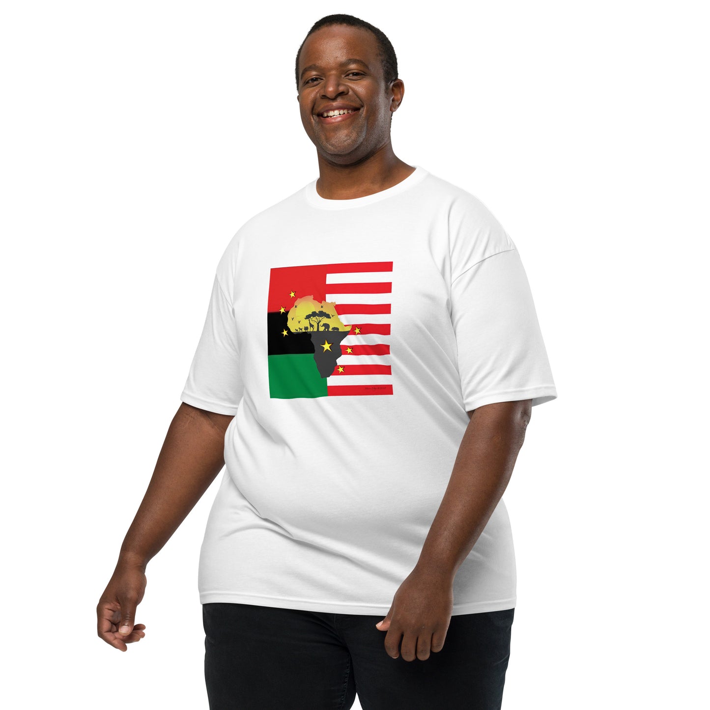 African American Unity Flag Heavyweight Tee - Men