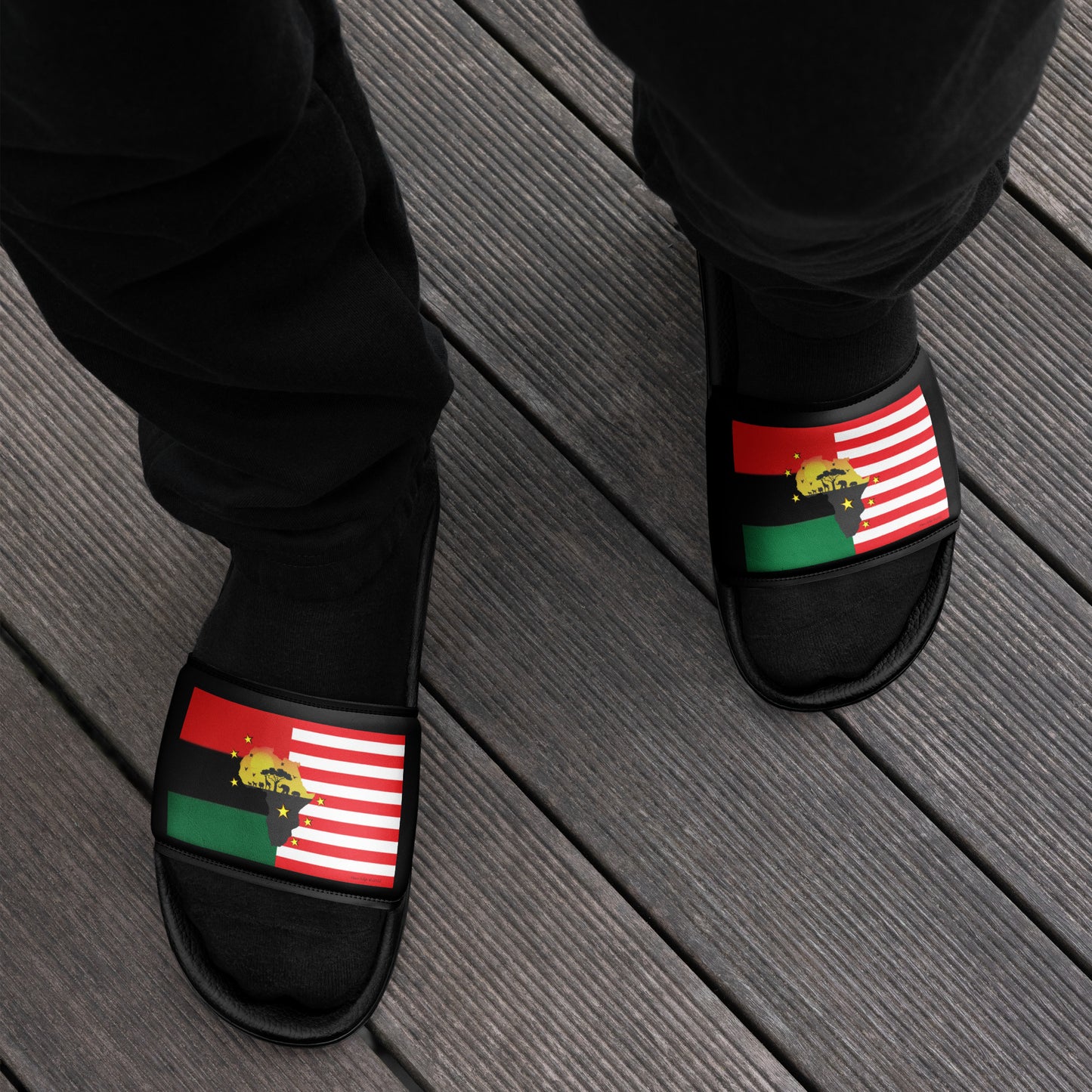 African American Unity Flag Slides - Men