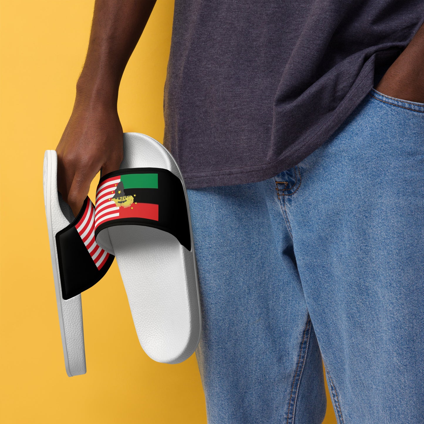 African American Unity Flag Slides - Men