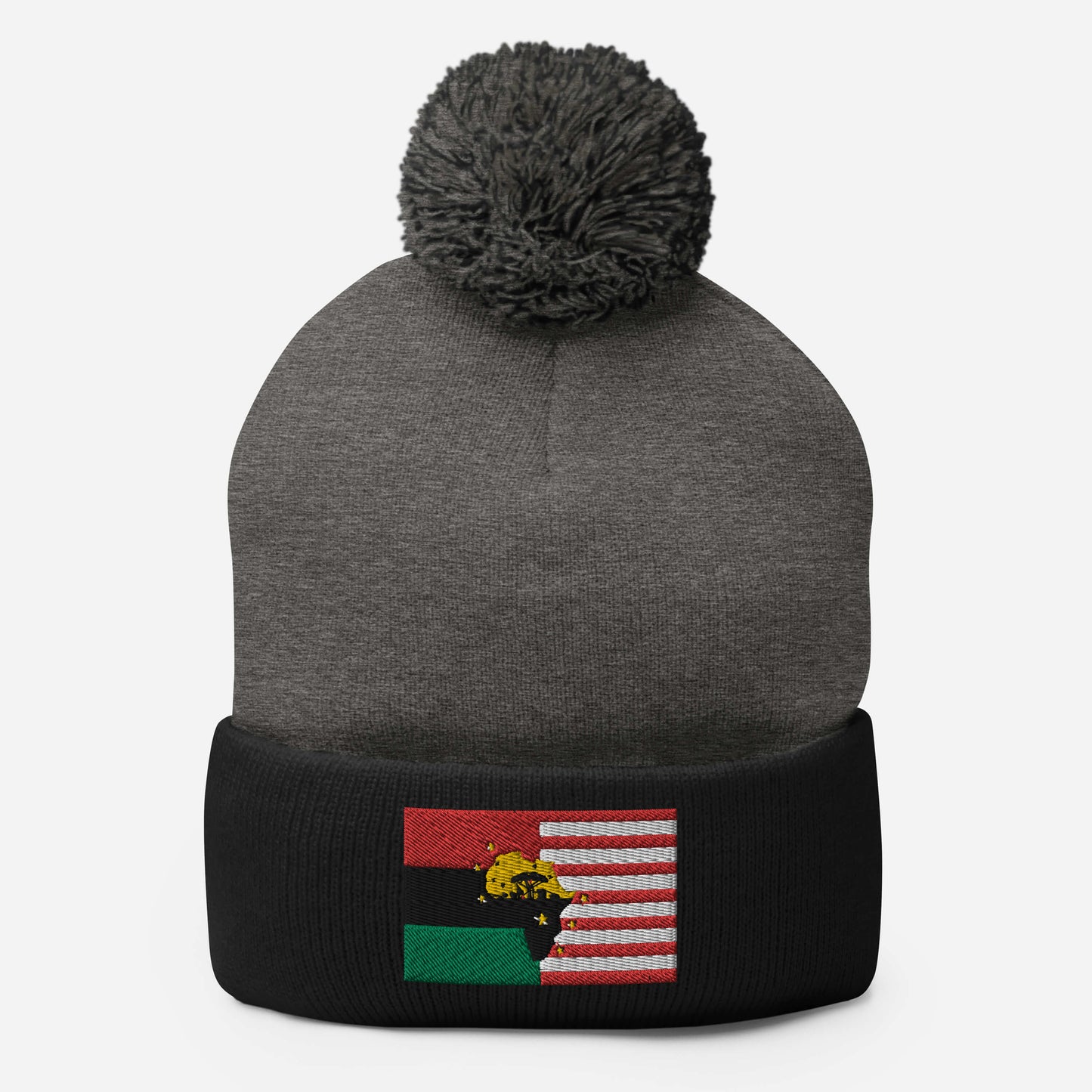 African American Unity Flag Pom-Pom Beanie