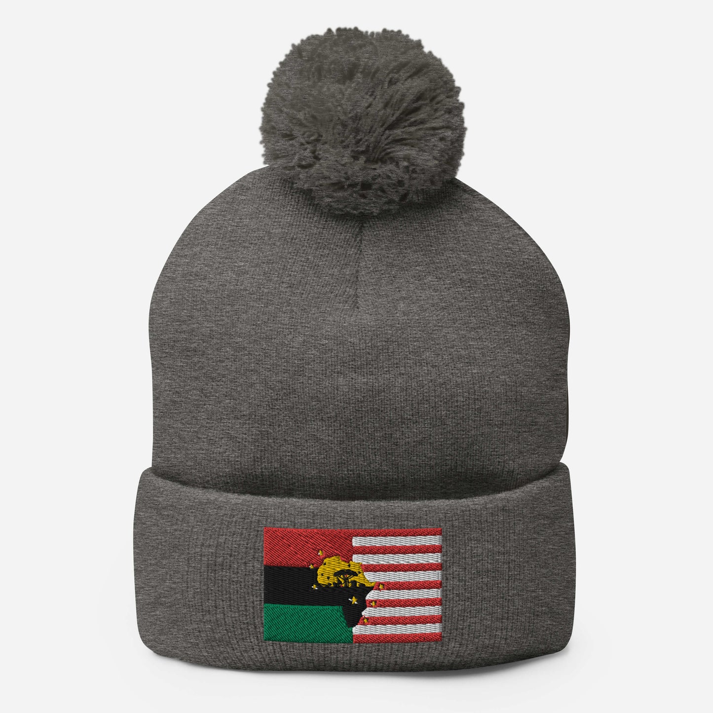 African American Unity Flag Pom-Pom Beanie