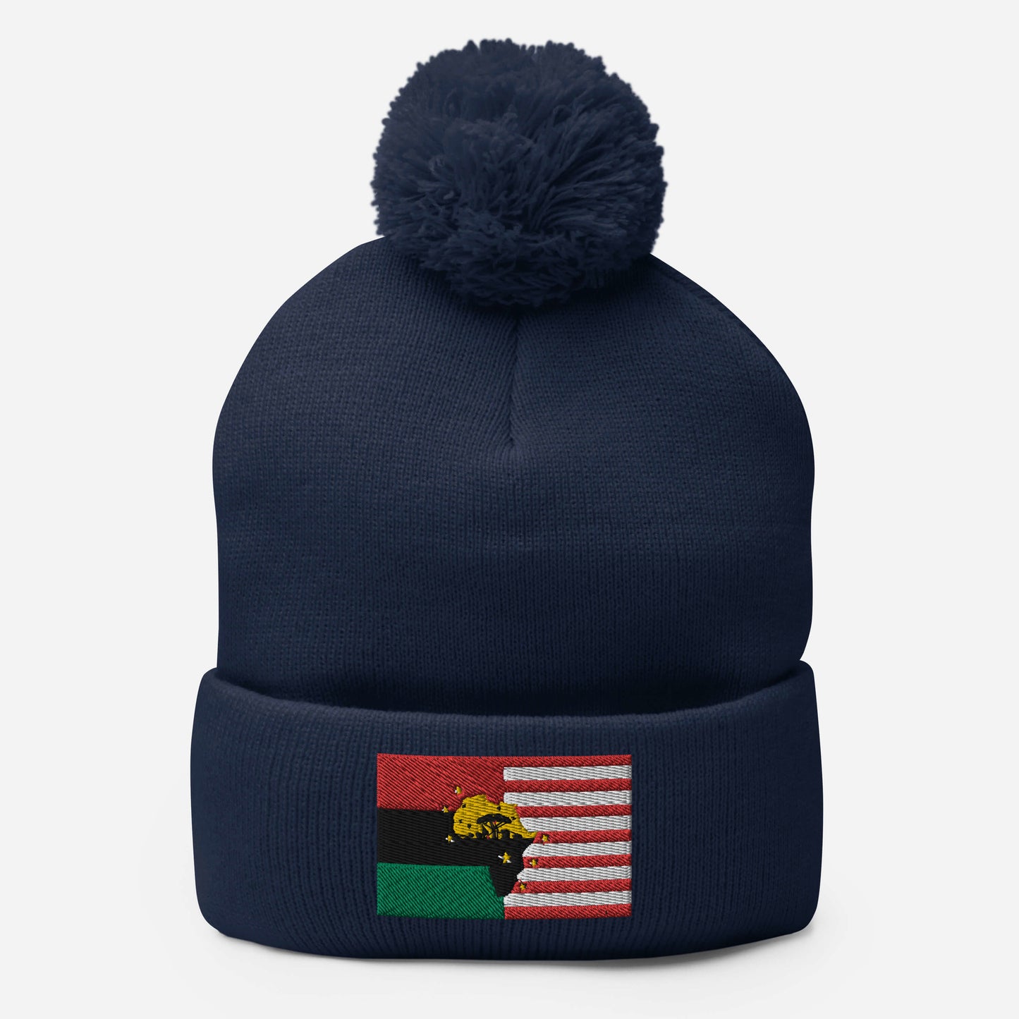 African American Unity Flag Pom-Pom Beanie