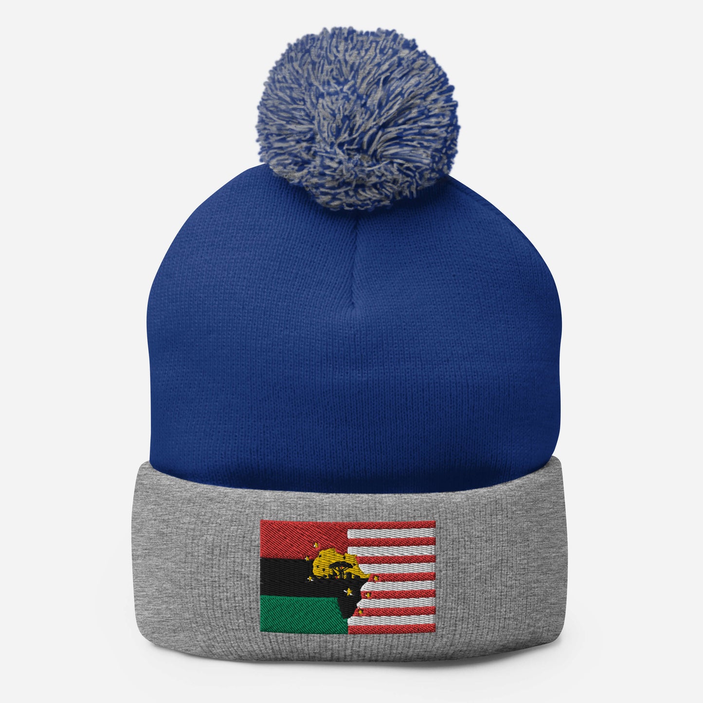 African American Unity Flag Pom-Pom Beanie