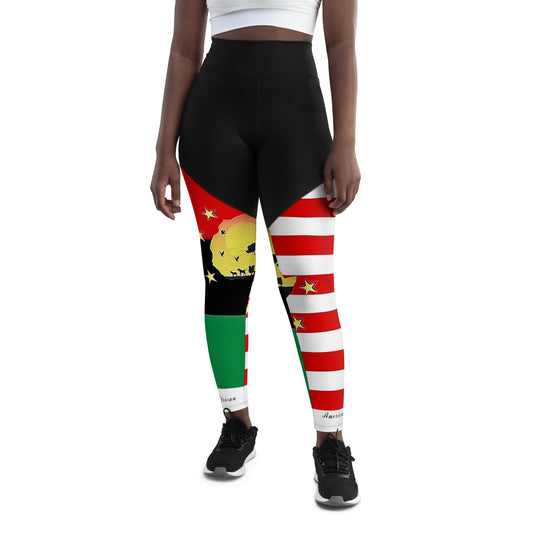 African American Unity Flag Sports Leggings