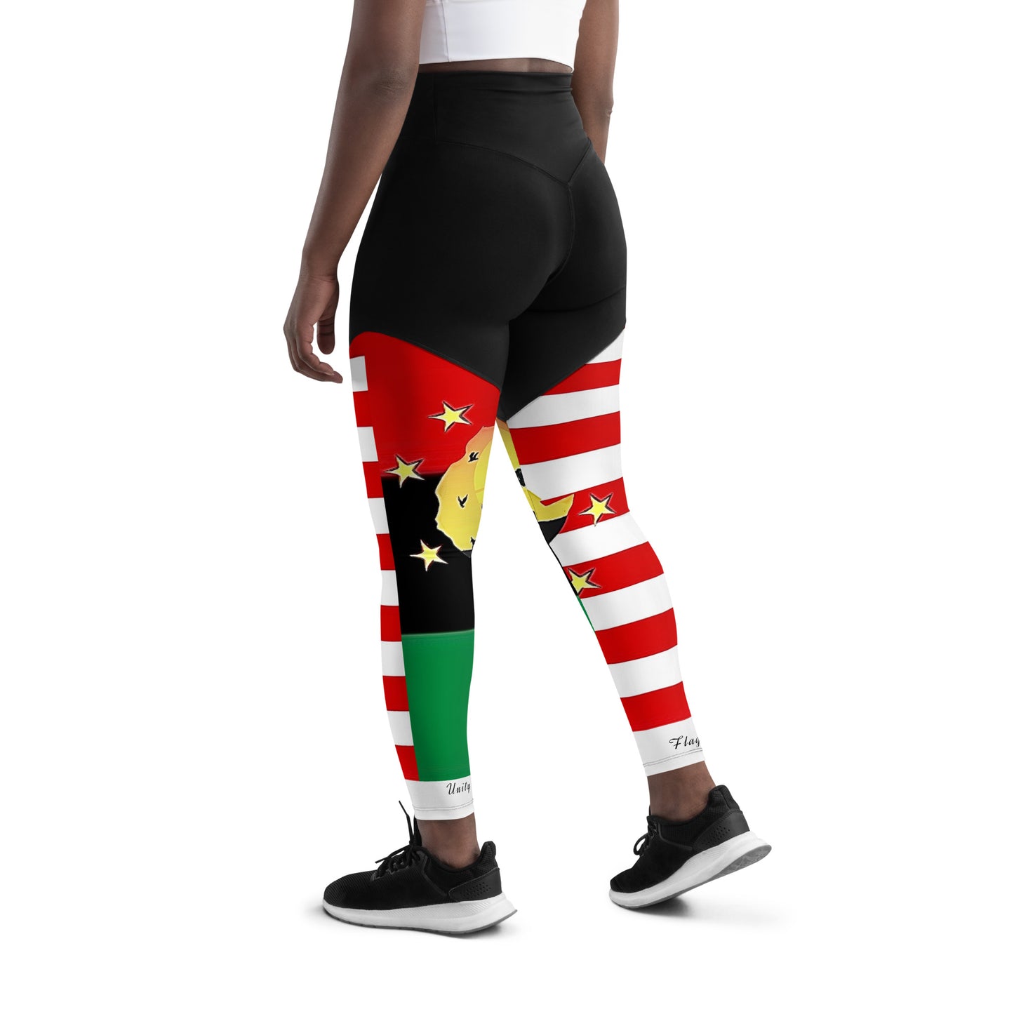 African American Unity Flag Sports Leggings