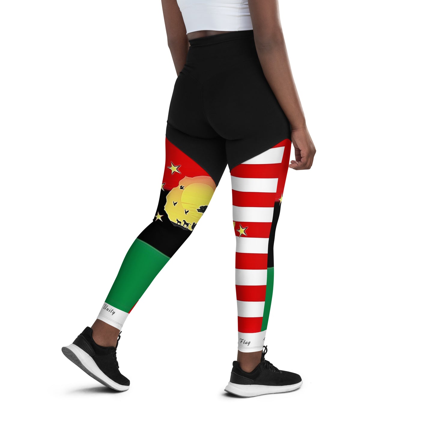 African American Unity Flag Sports Leggings