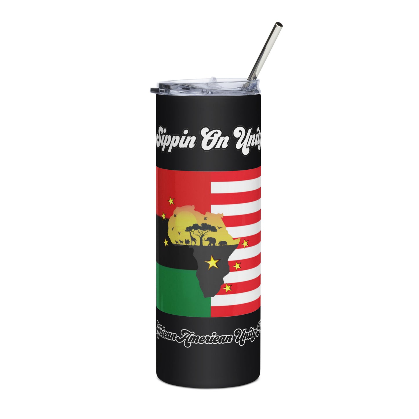 African American Unity Flag Tumbler - Stainless Steel