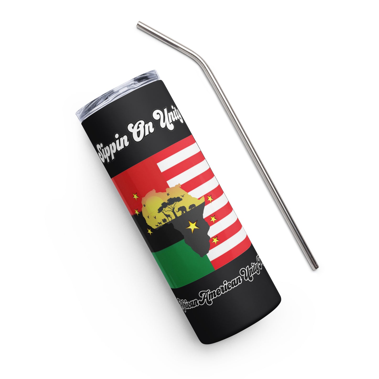 African American Unity Flag Tumbler - Stainless Steel