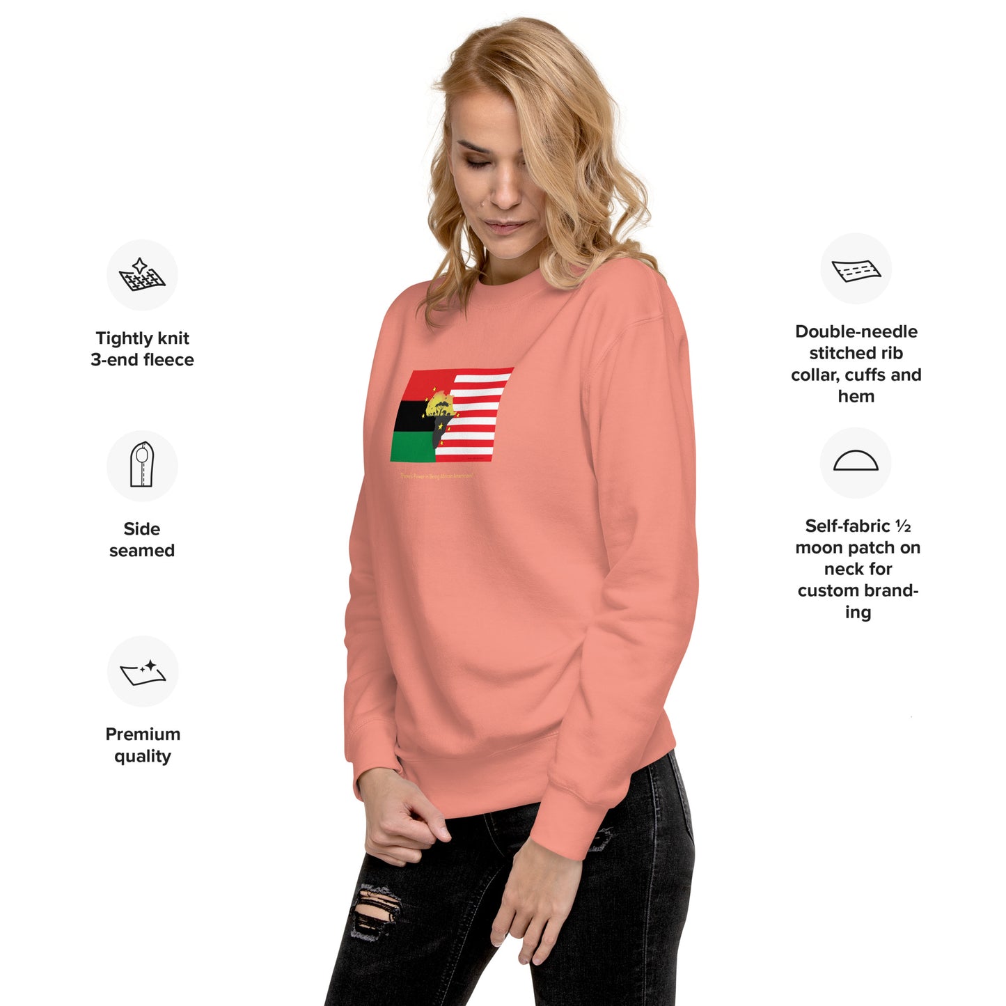 African American Unity Flag Premium Sweatshirt - Unisex