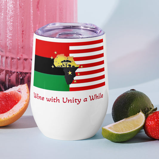 African American Unity Flag Wine Tumbler