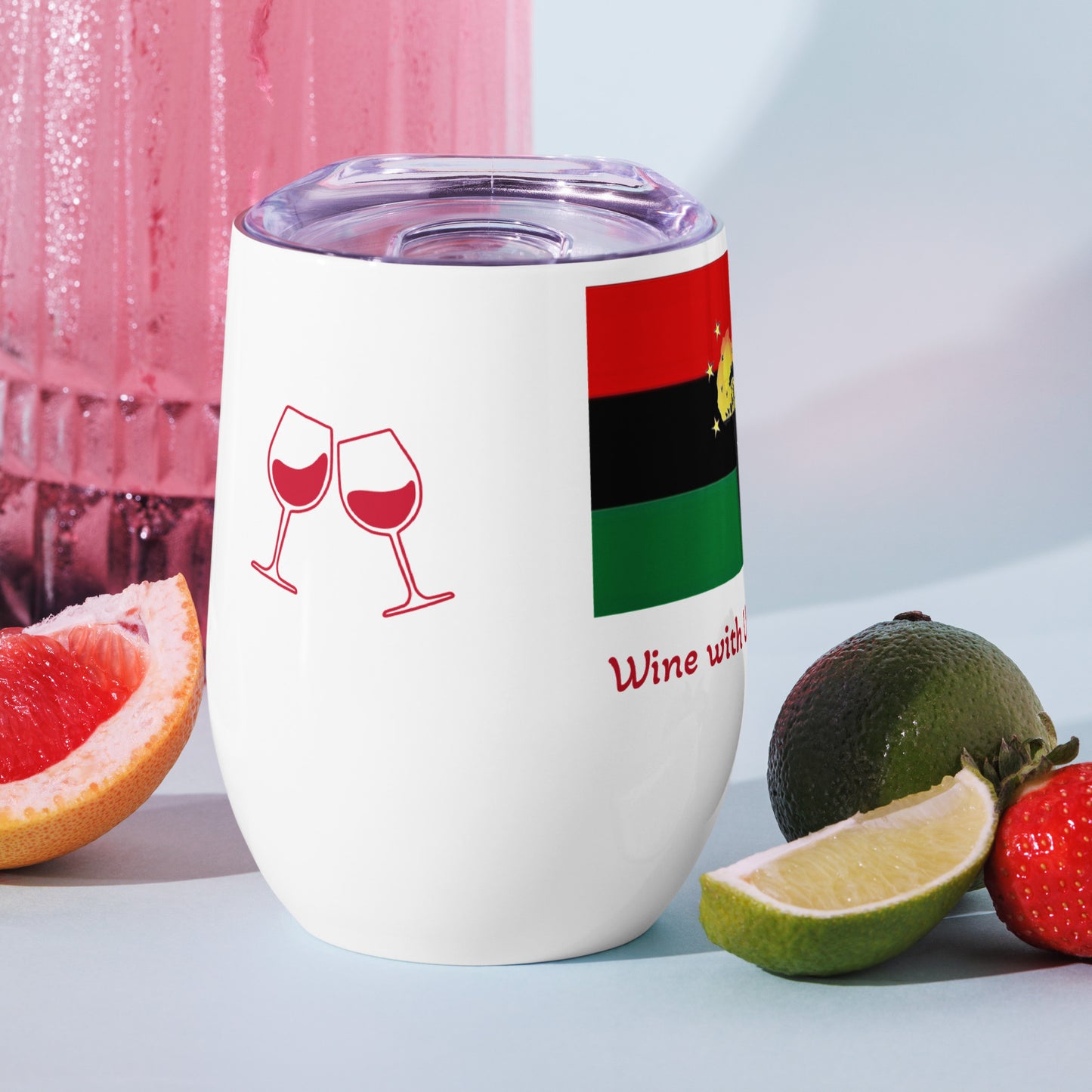 African American Unity Flag Wine Tumbler