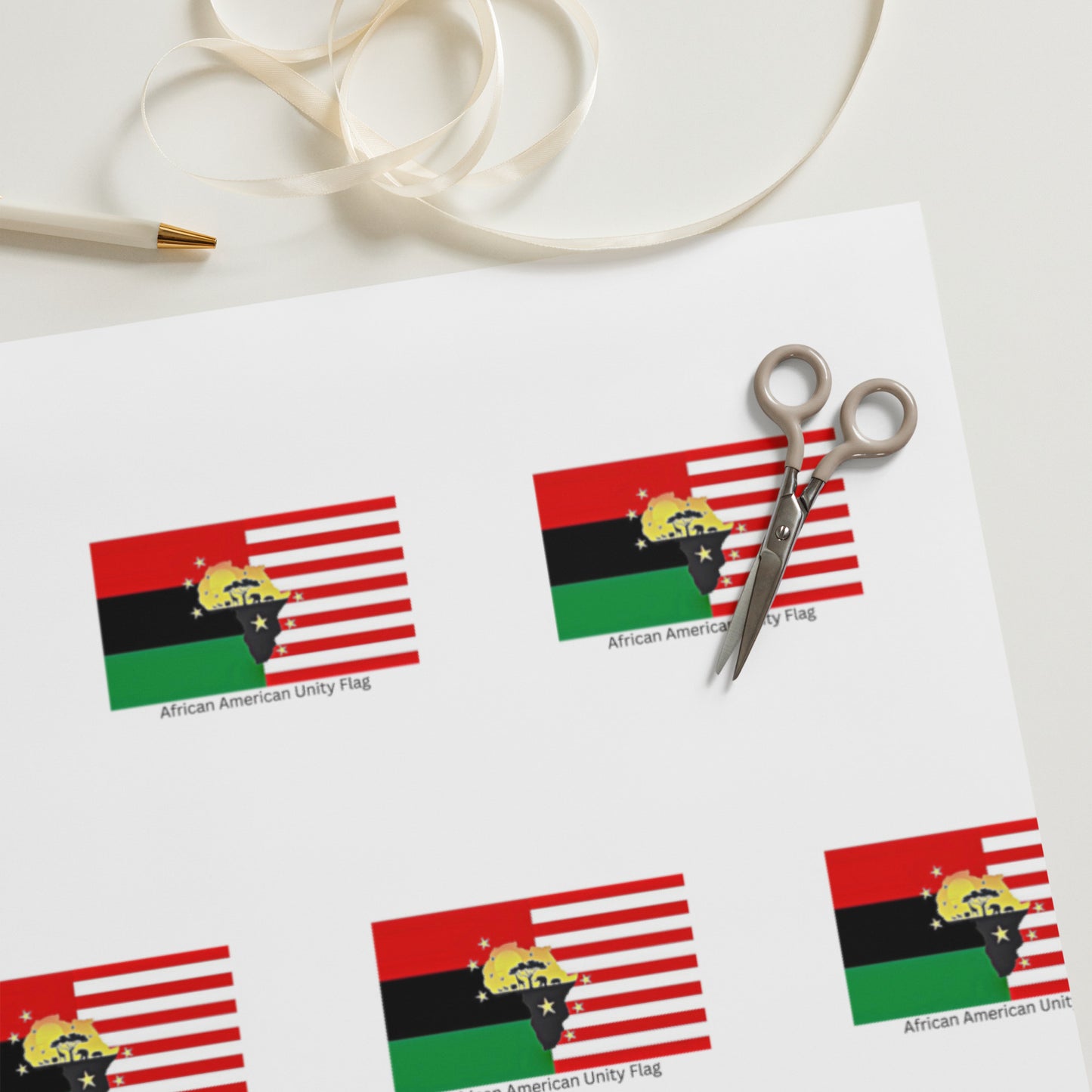 African American Unity Flag Wrapping Paper Sheets