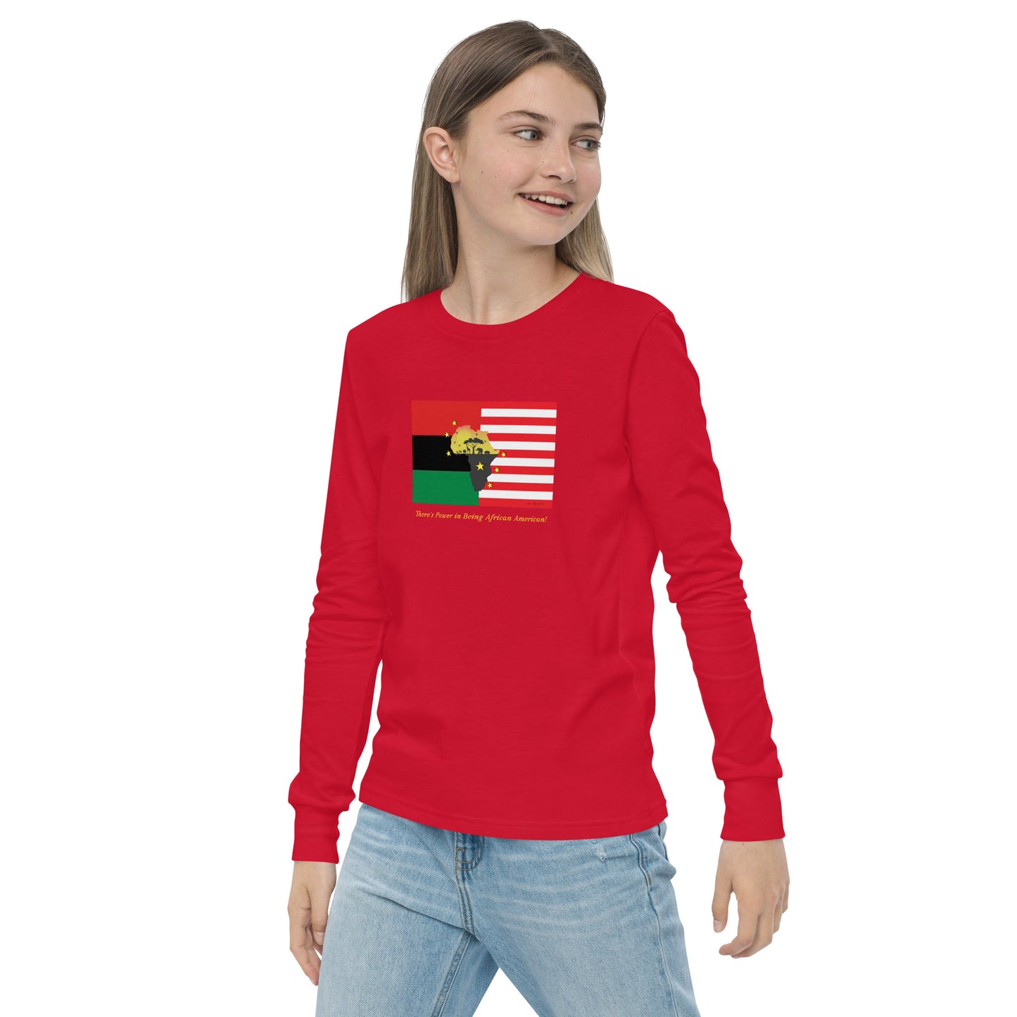 African American Unity Flag Long Sleeve - Youth