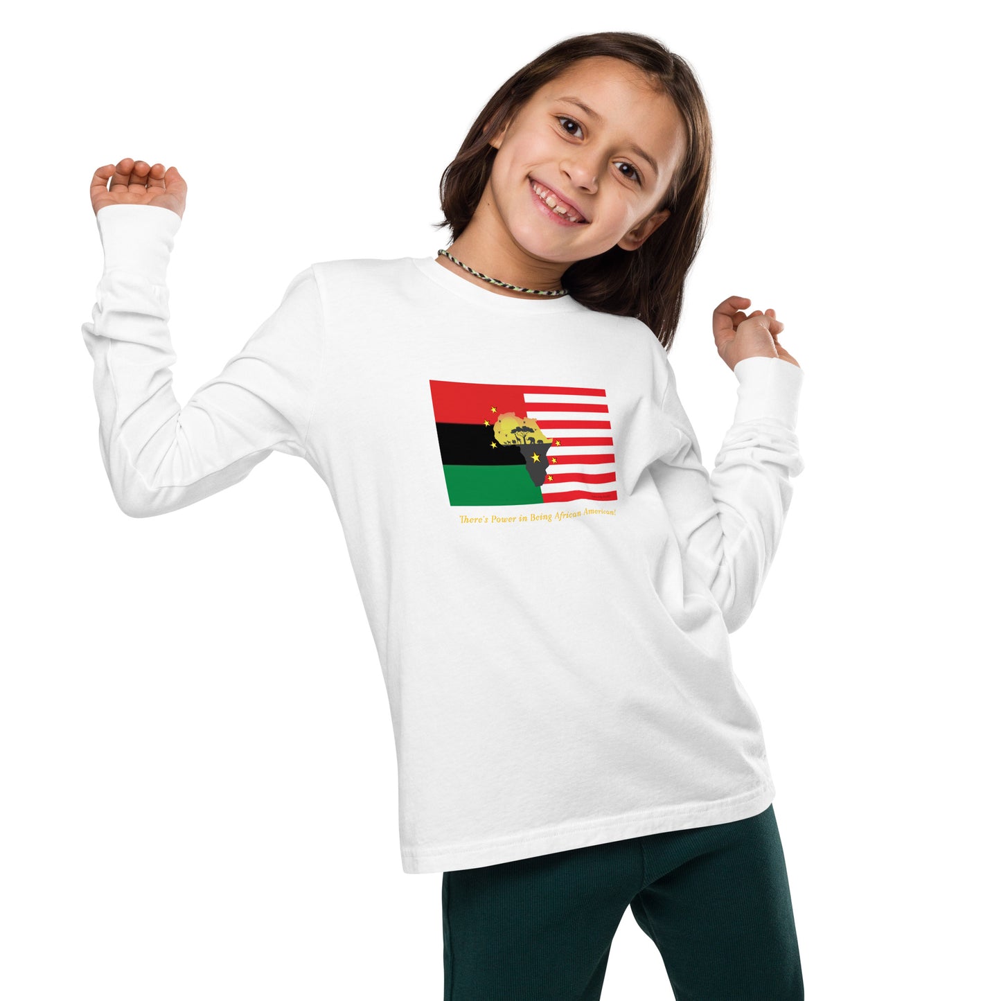 African American Unity Flag Long Sleeve - Youth