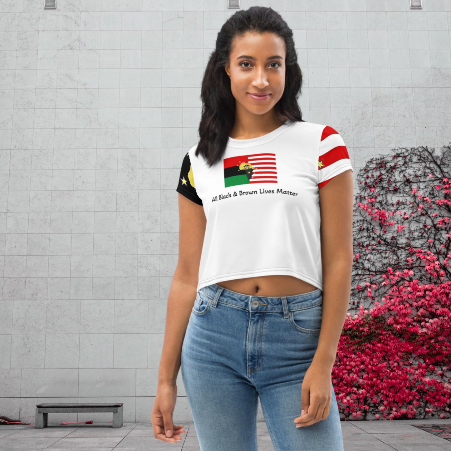 African American Unity Flag Crop Top