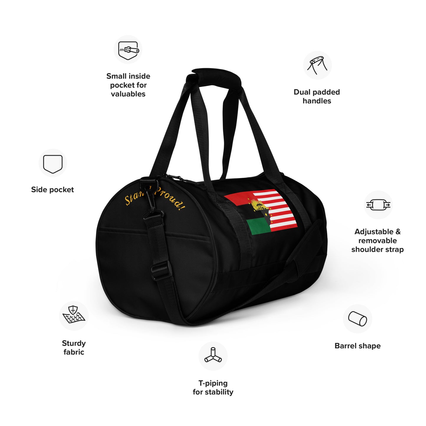 African American Unity Flag Gym Bag