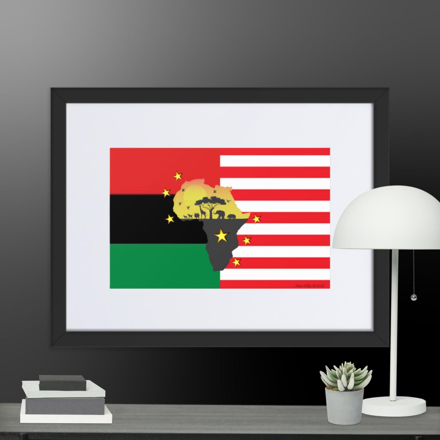 African American Unity Flag - Framed Image