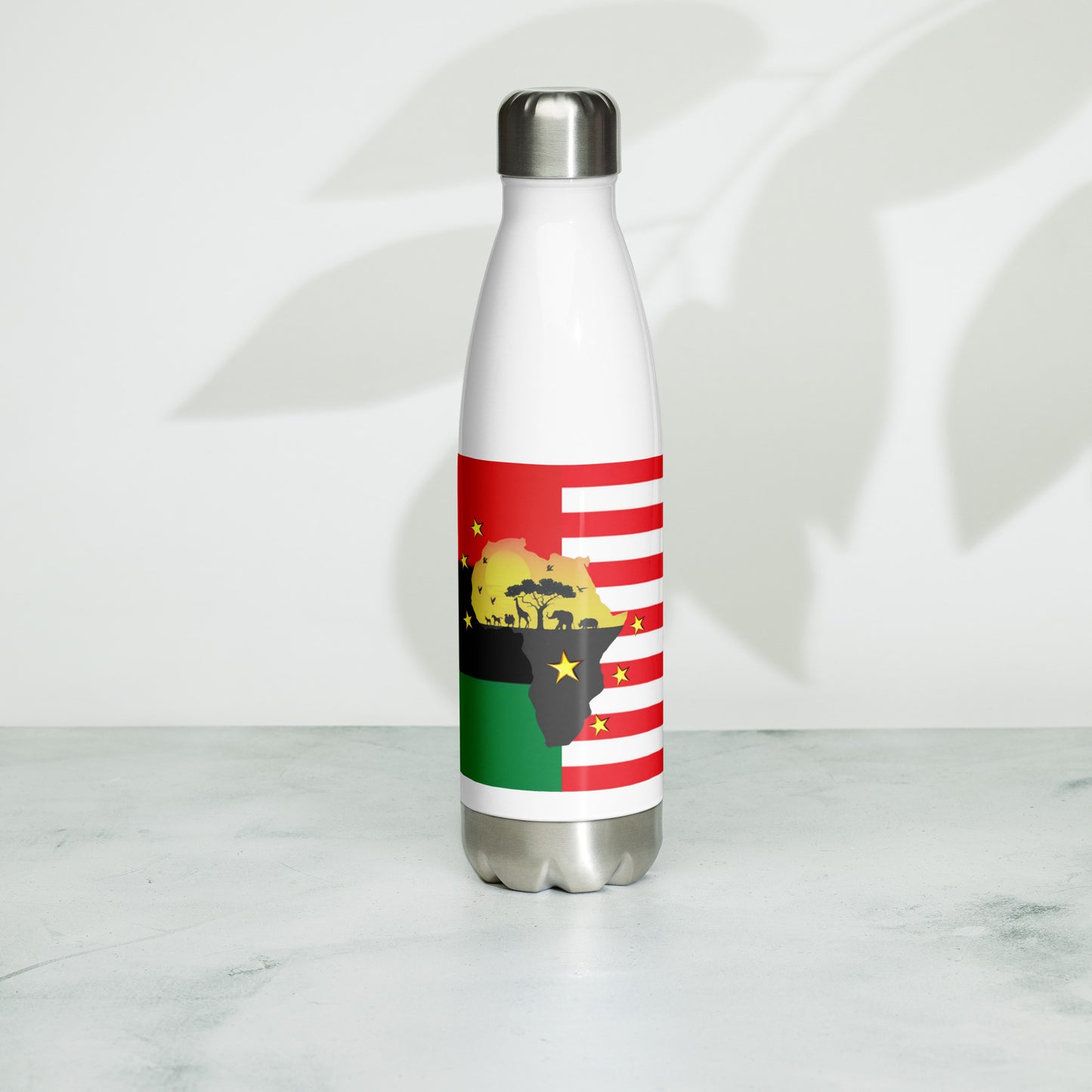 African American Unity Flag Water Bottle - Stainless Steel